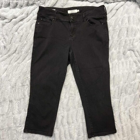 Torrid Denim Womens Jegging Crop Size 20 Black High Rise 5 Pockets 38"x22.5" - Picture 1 of 13